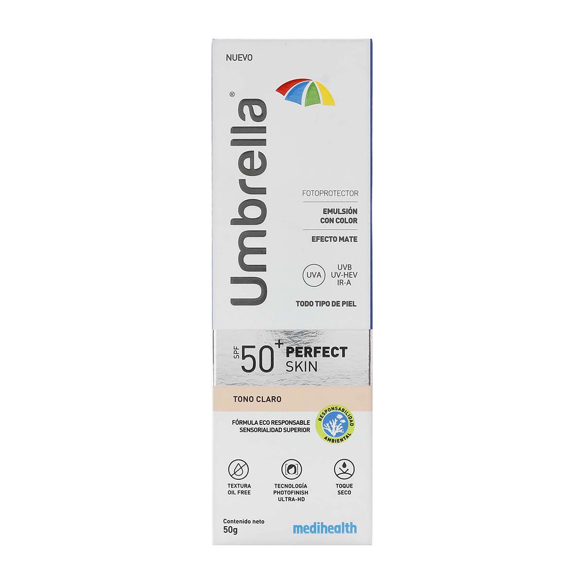 Protector Solar Umbrella Perfect Skin Medihealth SPF 50+ Claro Tubo x 50 g