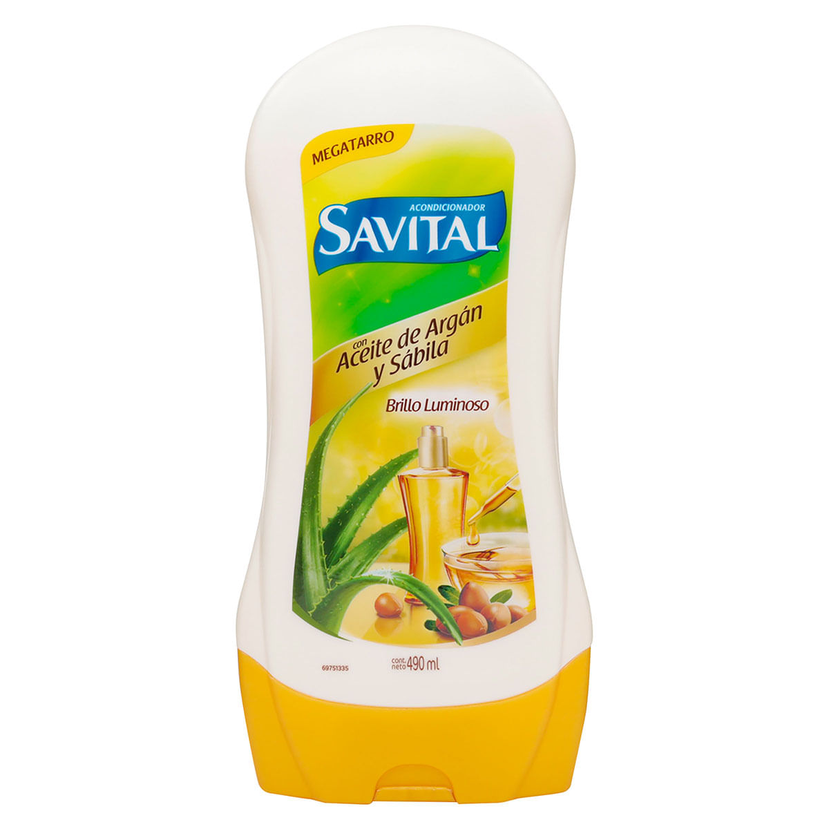 Acondicionador Savital Megatarro con Aceite de Argán y Sábila Frasco x 490 mL