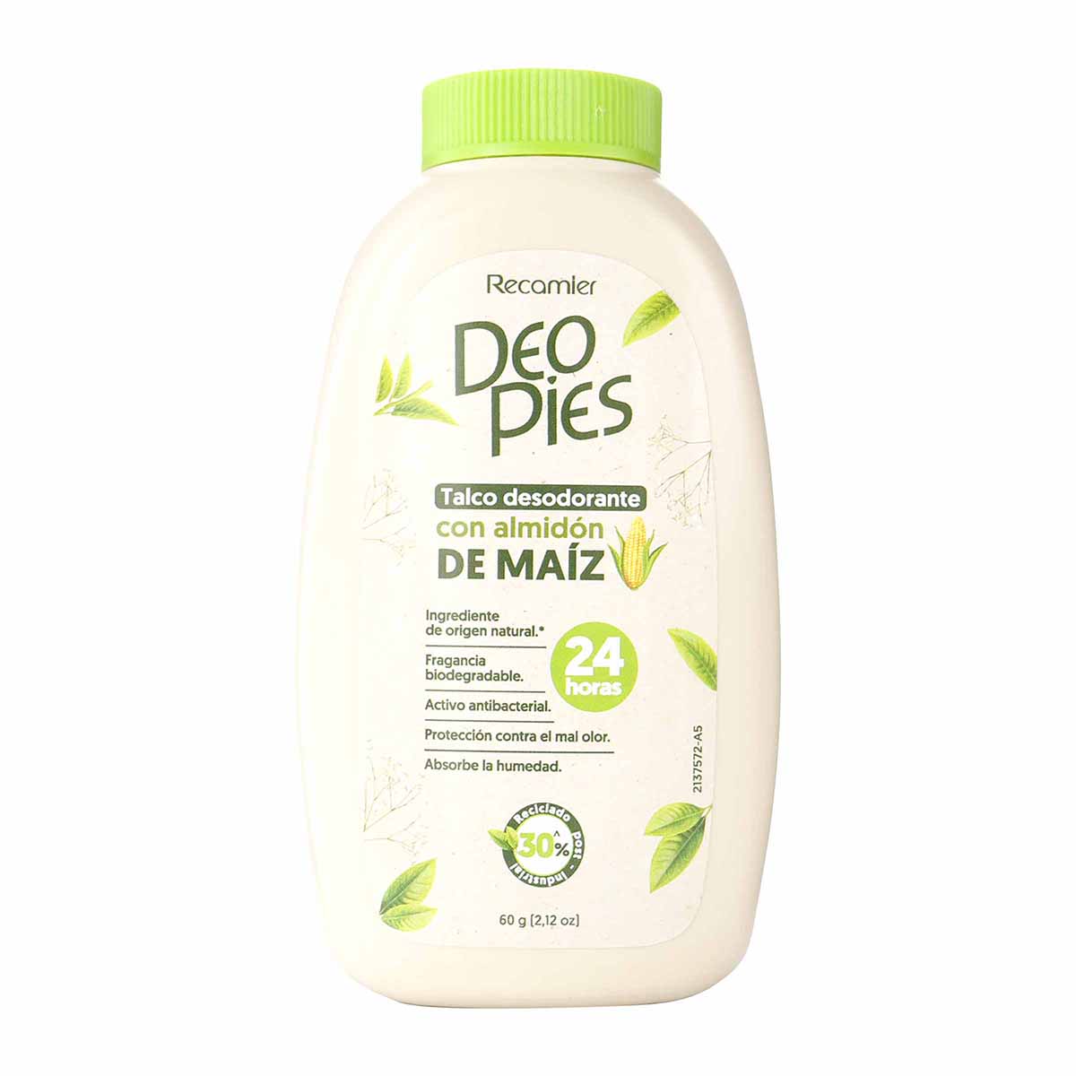Talco Desodorante Deo Pies con Almidón de Maíz Frasco x 60 g