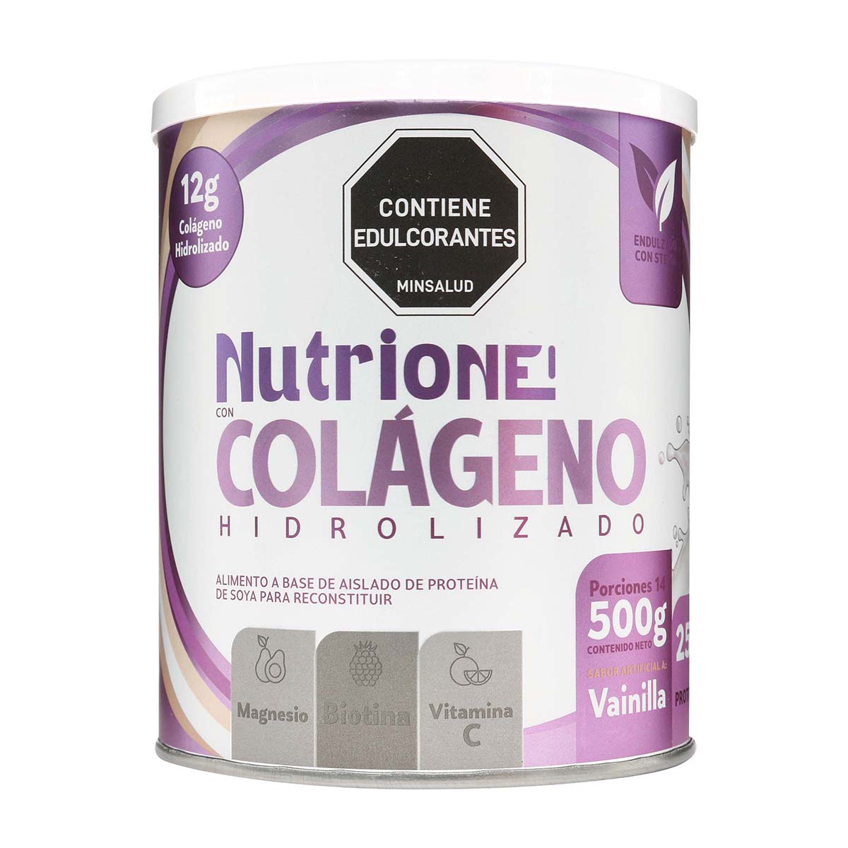 Alimento en Polvo Nutrione con Colageno Sabor Vainilla Tarro x 500 g