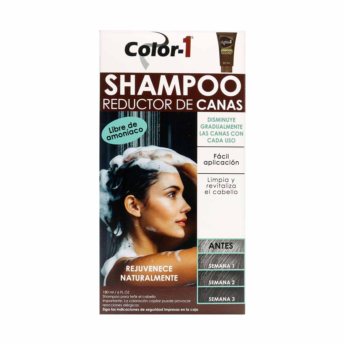 Shampoo Reductor de Canas Mujer Color-1 Tubo x 180 mL