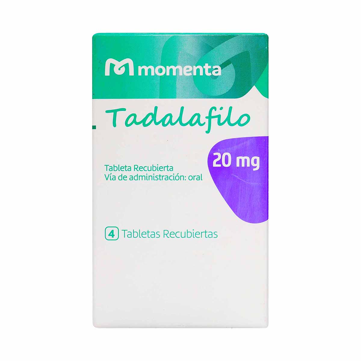 Tadalafilo 20 mg Momenta Caja x 4 Tabletas Recubiertas