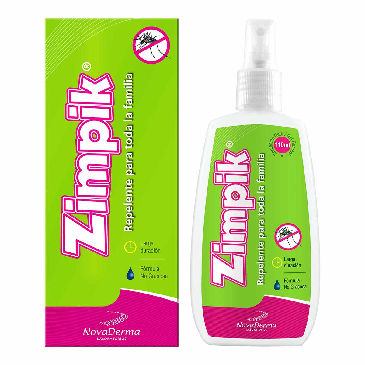 Repelente Zimpik Novaderma Spray X 110 Ml.