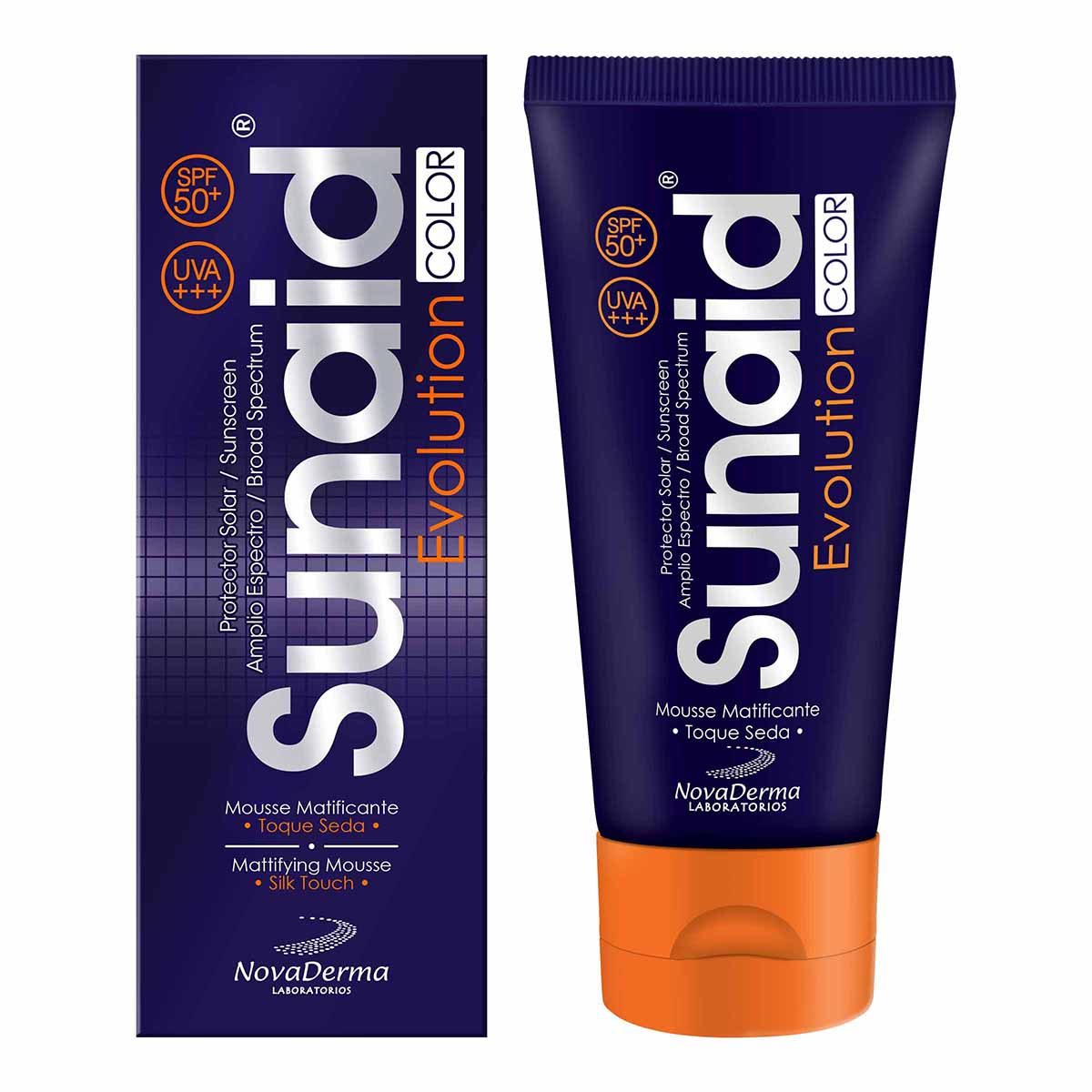 Protector Solar Sunaid Evolution Color Novaderma SPF 50+ Tubo x 40 g.