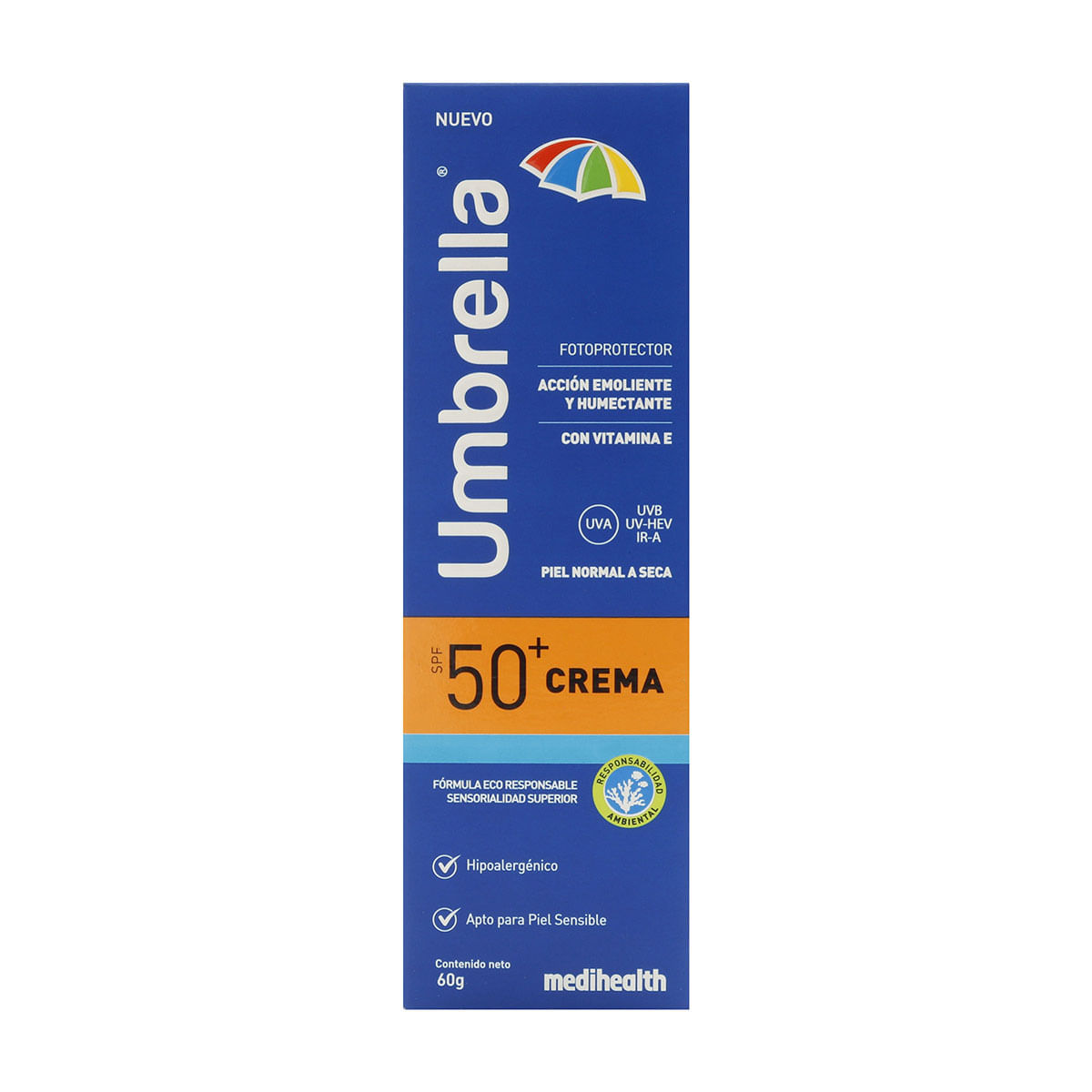 Crema Umbrella Medihealth Spf 50+ Tubo X 60 G.