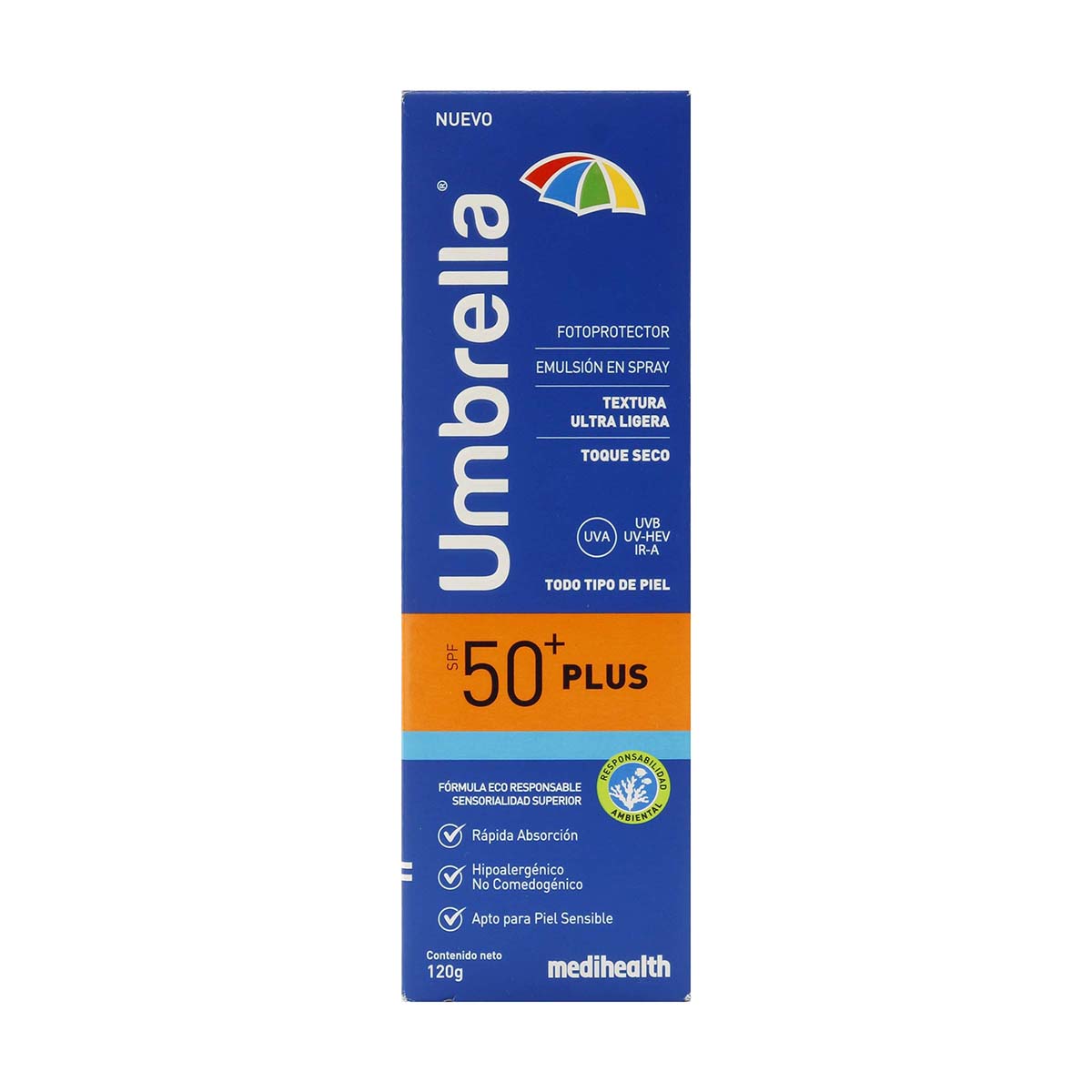 Emulsión Umbrella Plus Medihealth Spf 50+ Spray X 120 G.
