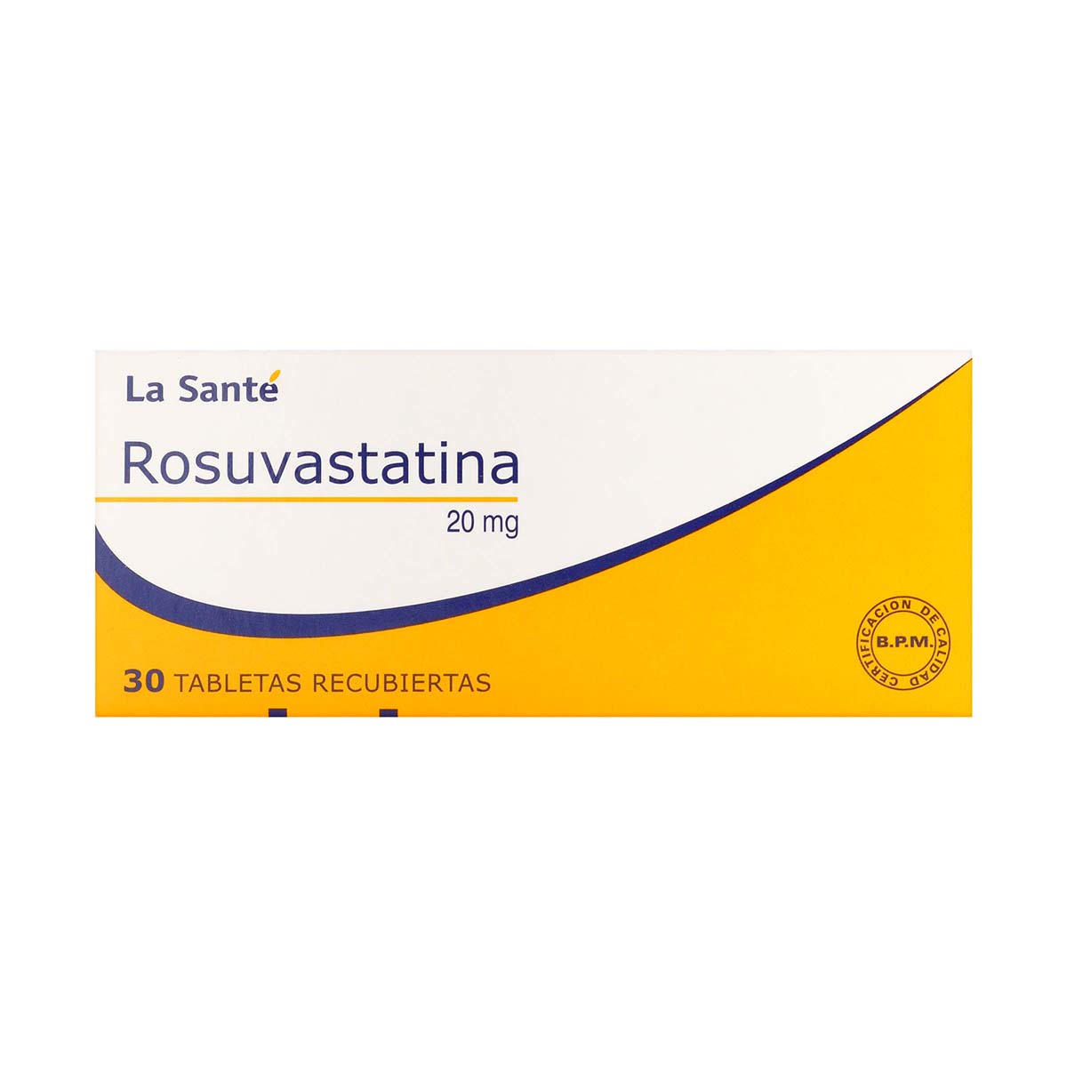 Rosuvastatina 20 mg La Santé Caja x 30 Tabletas Recubiertas