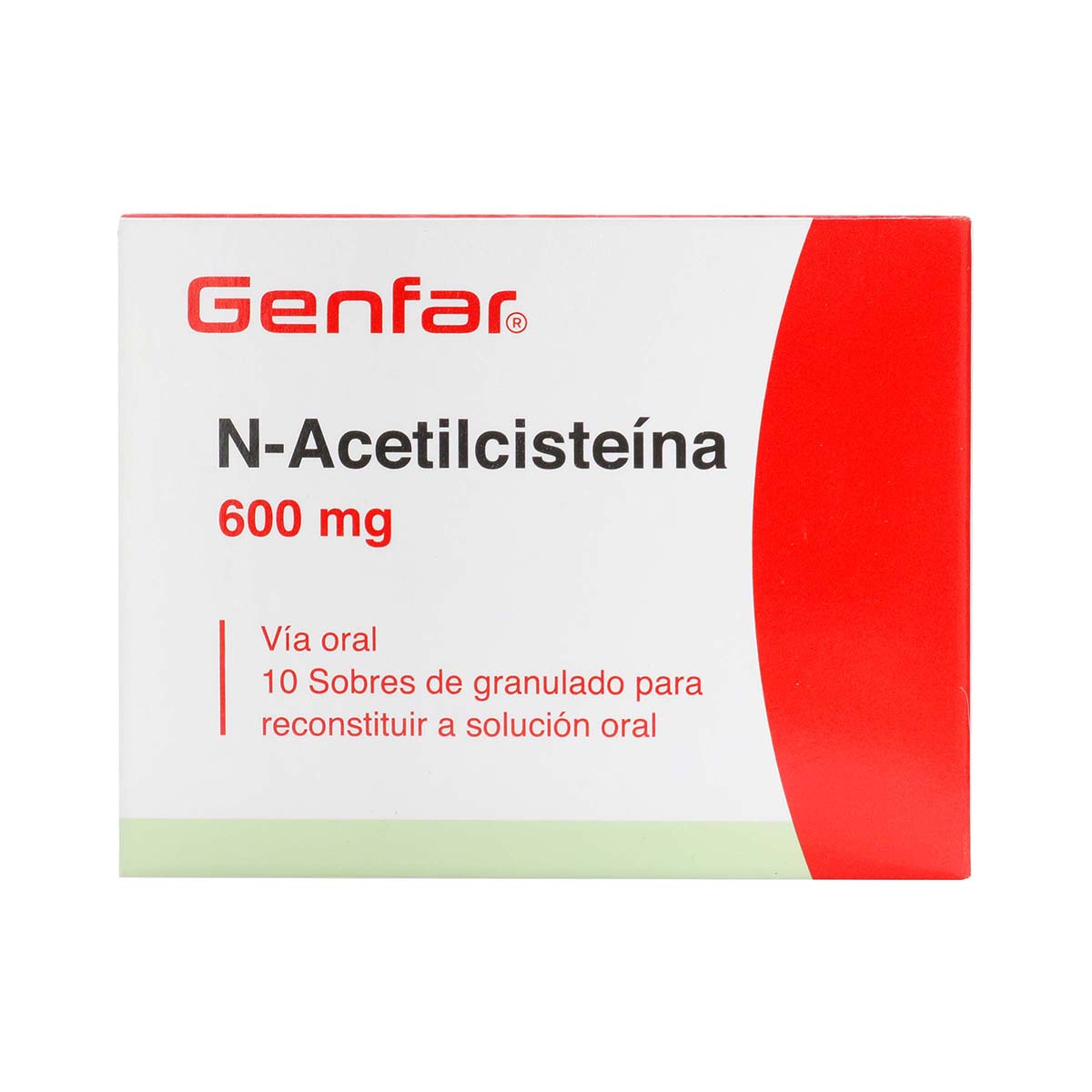 N-Acetilcisteina 600 mg Granulado Genfar Caja x 10 Sobres