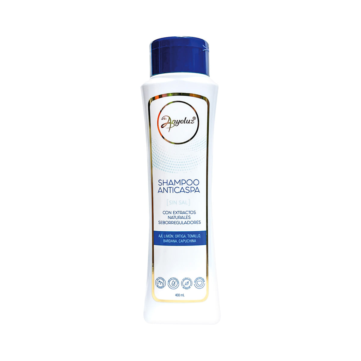 Shampoo Anticaspa Sin Sal Anyeluz Frasco x 400 mL