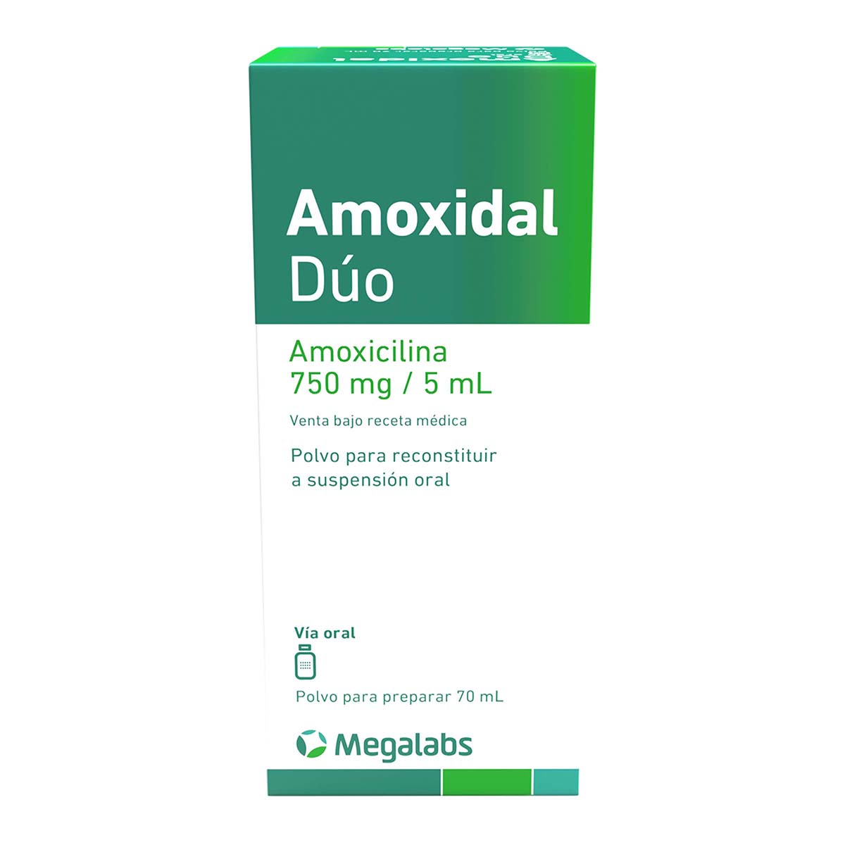 Suspensión Oral Amoxidal Dúo 750 Mg/5 Ml Roemmers Polvo Frasco X 70 Ml.