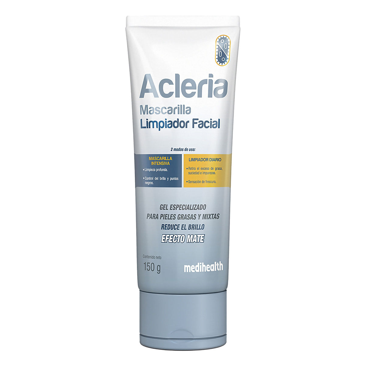 Limpiador Facial Acleria Mascarilla Gel Efecto Mate Tubo X 150 G.