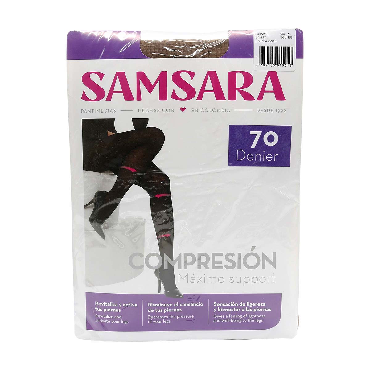 Media Velada Samsara Support Compresión Talla XL Durazno Empaque x 1 Par