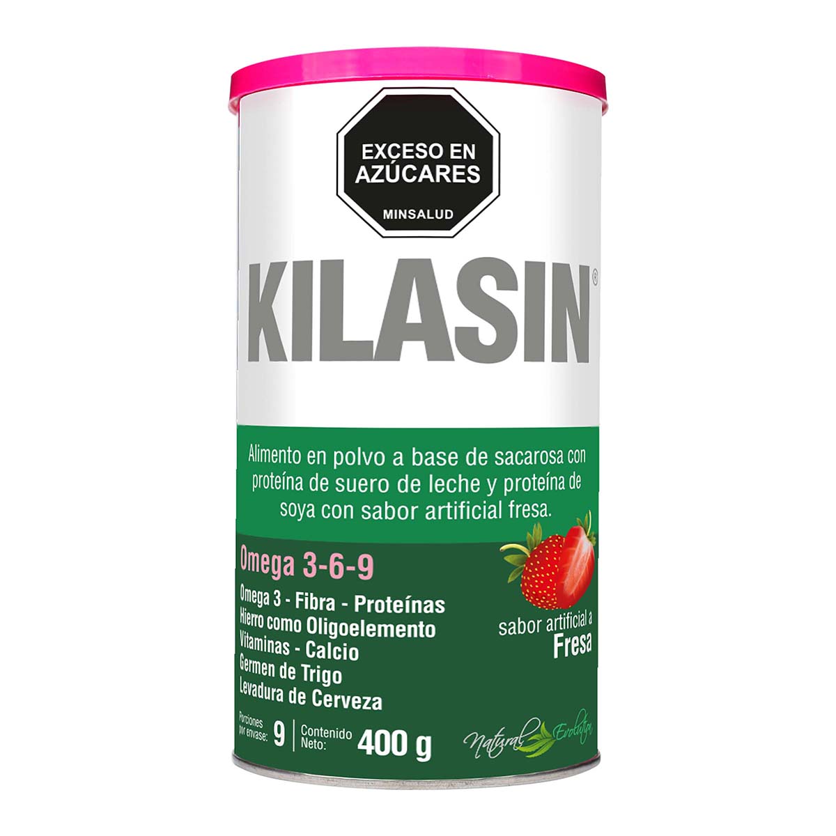 Alimento Natural Evolution Kilasin Polvo Fresa Frasco X 400 G.
