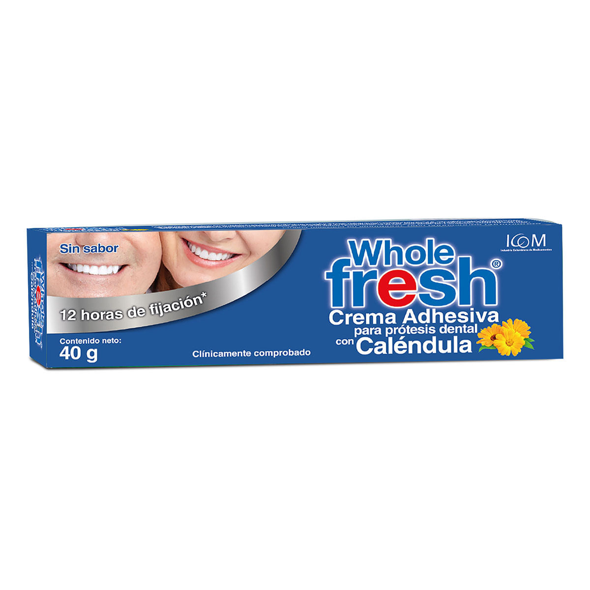 Crema Adhesiva Icom Whole Fresh para Prótesis Dental Sin Sabor Caja x 40 g.