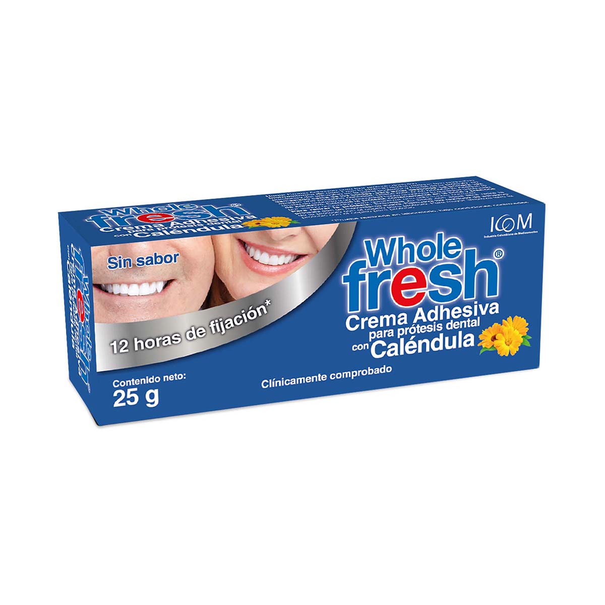 Crema Adhesiva Icom Whole Fresh para Prótesis Dental Sin Sabor Caja x 25 g