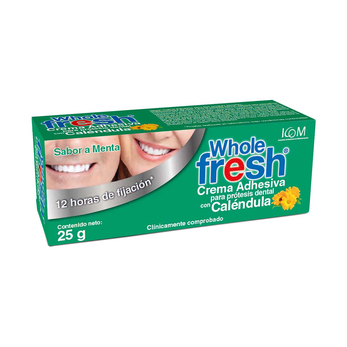 Crema Adhesiva Icom Whole Fresh para Prótesis Dental Menta Caja x 25 g