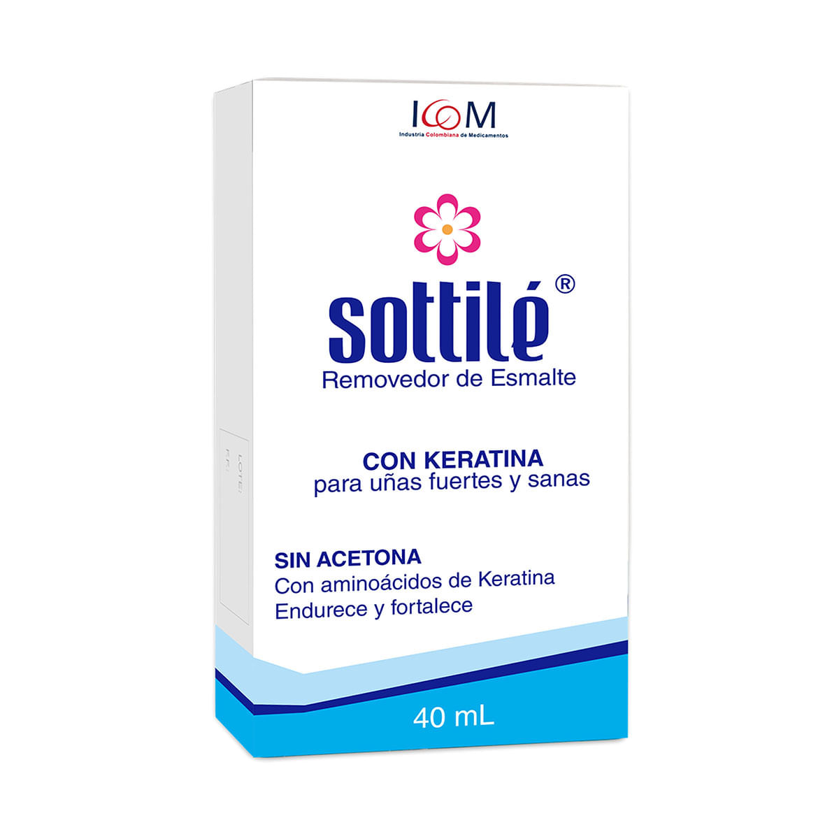 Removedor de Esmalte Icom Sottilé con Keratina Frasco x 40 mL