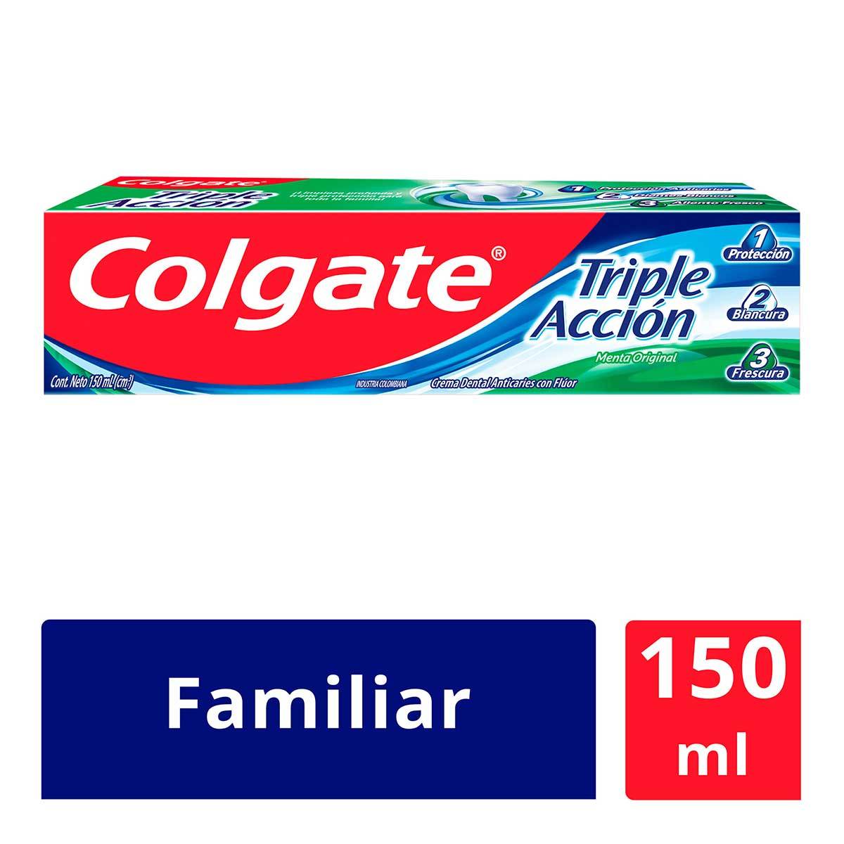 Crema Dental Colgate Triple Acción Menta Caja x 150 mL