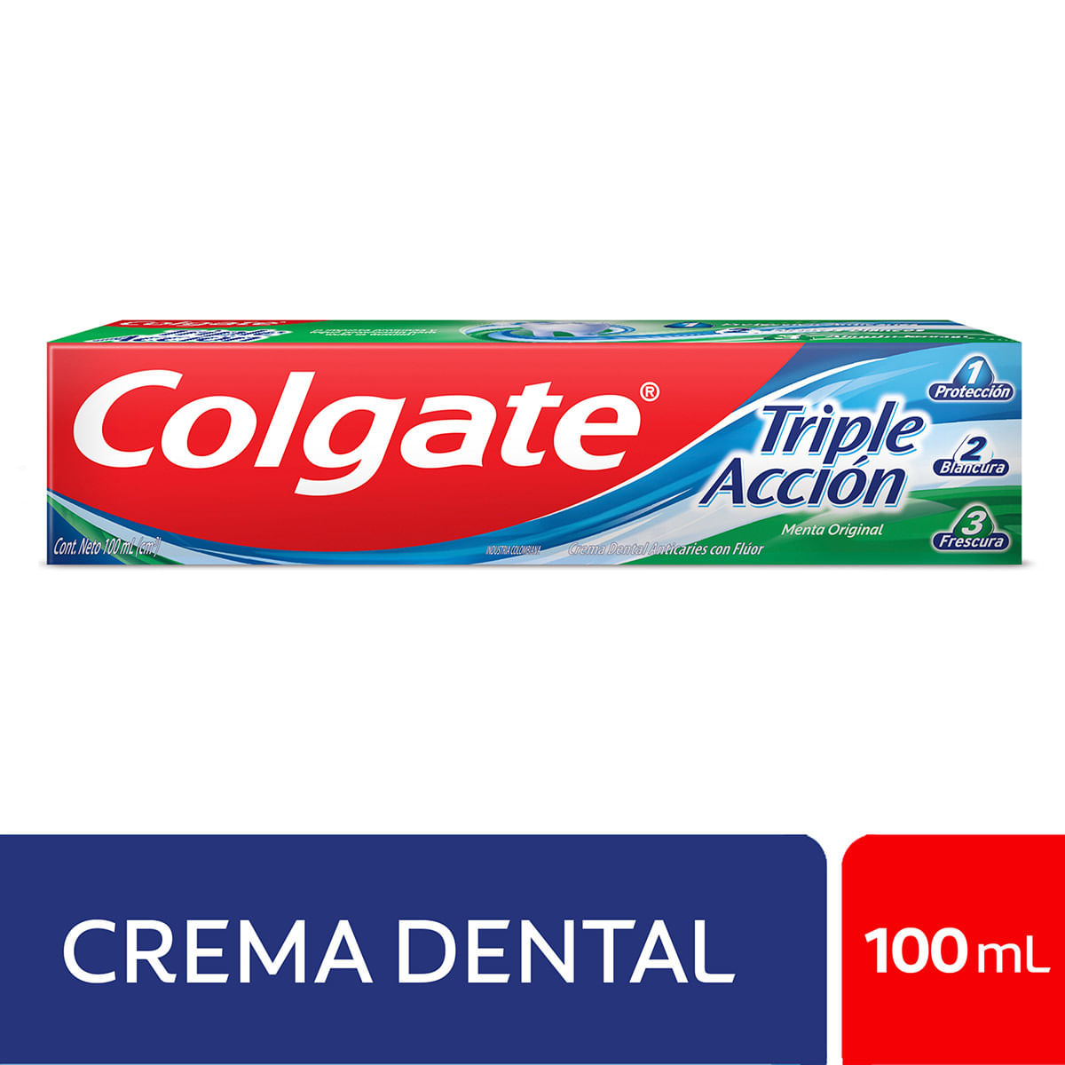 Crema Dental Colgate Triple Acción Menta Caja x 100 mL