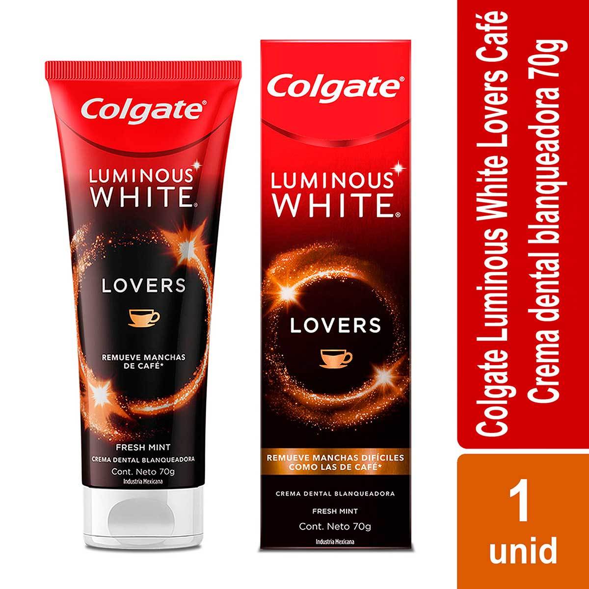 Crema Dental Blanqueadora Colgate Luminous White Lovers Café Tubo x 70 g