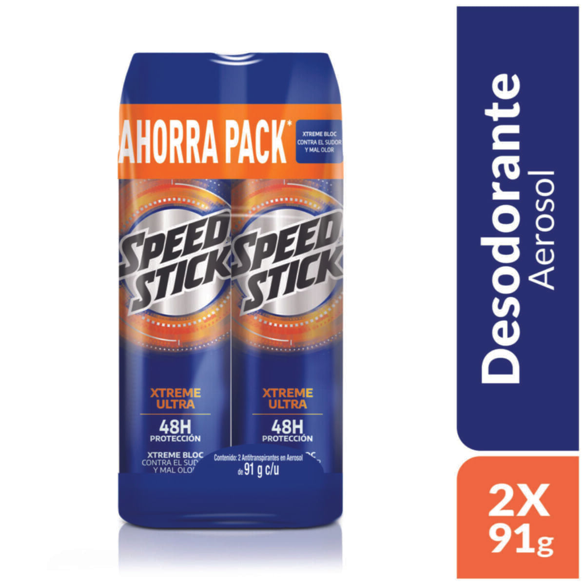 Antitranspirante Speed Stick 24/7 xtreme Ultra Aerosol x 91 g x 2 Uds Econo Pack