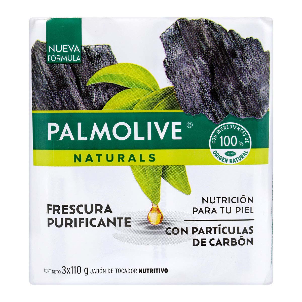 Jabón Palmolive Naturals Frescura Purificante Barra x 110 g x 3 uds