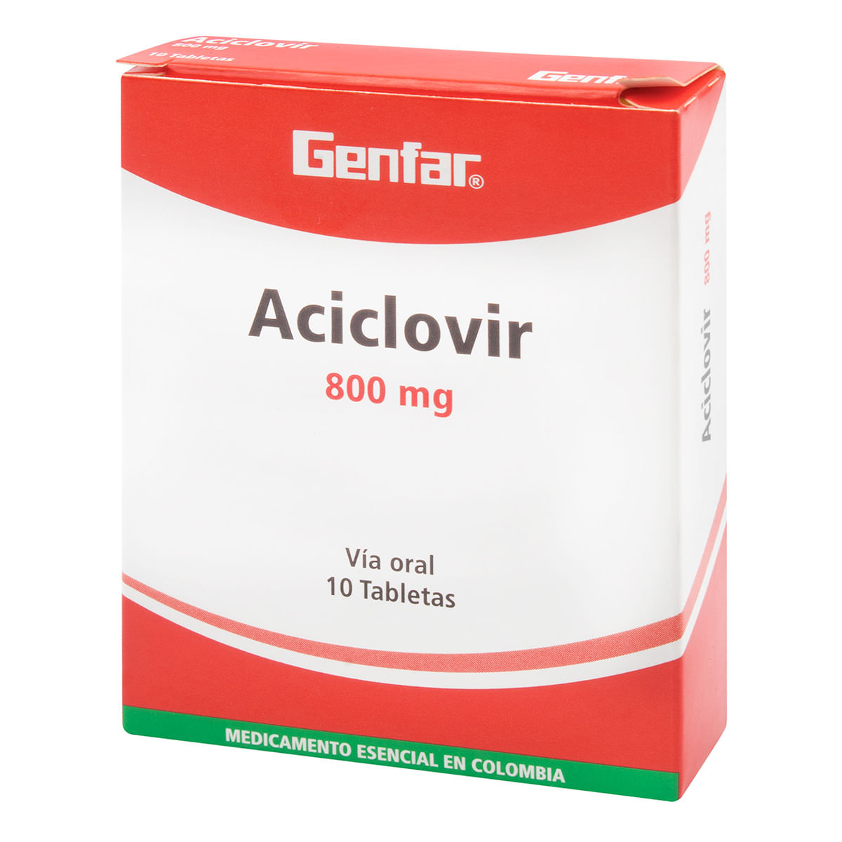 Aciclovir 800 Mg Genfar Caja x 10 Tabletas