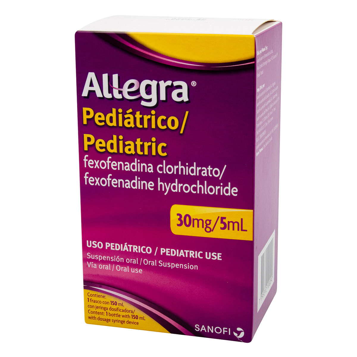 Suspensión Oral Allegra Pediátrico 30 Mg/mL Sanofi Frasco x 150 mL