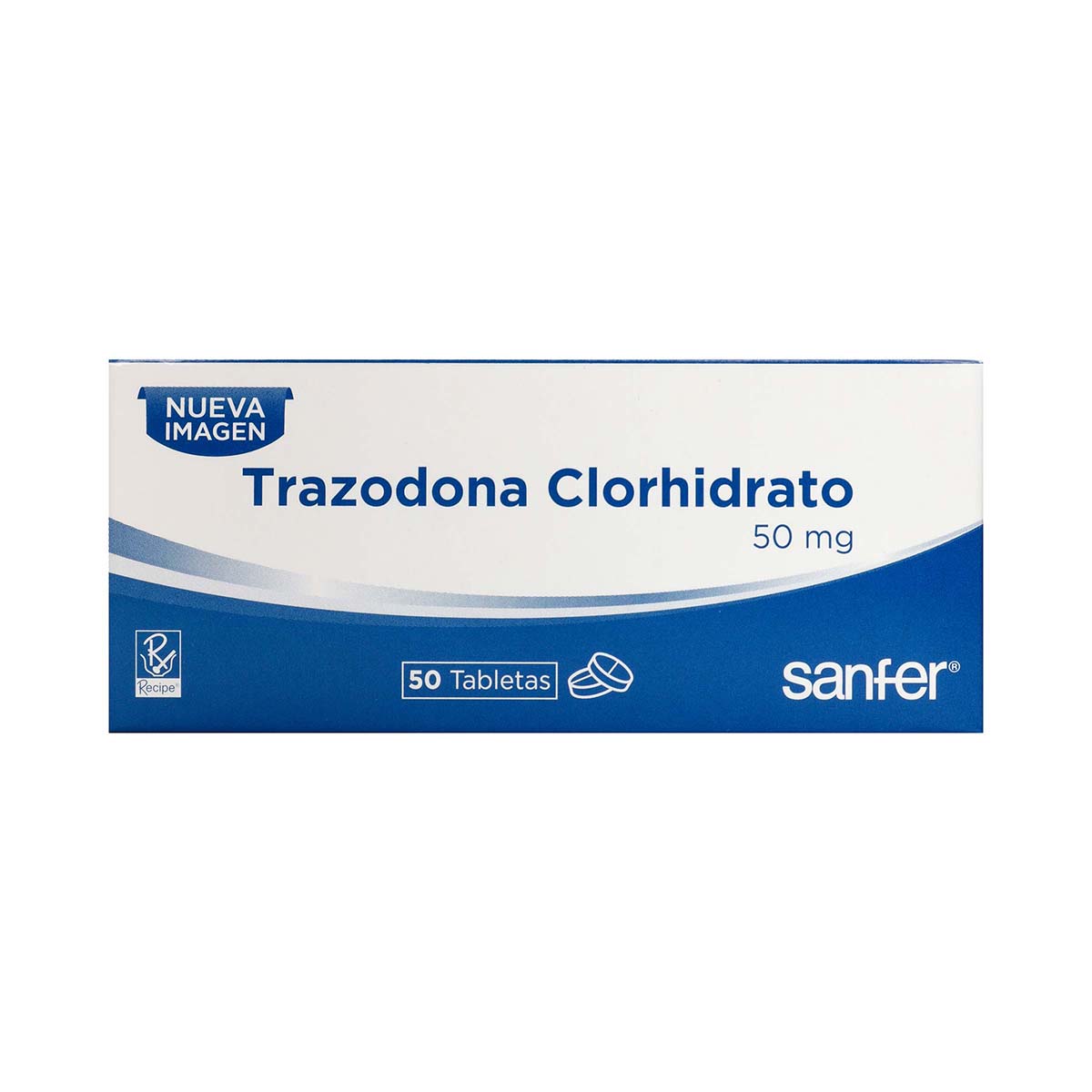 Trazodona Clorhidrato 50 Mg Recipe Caja x 50 Tabletas