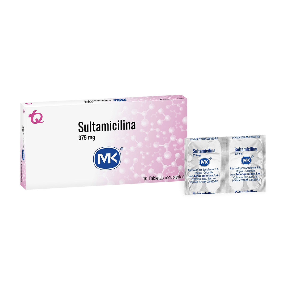 Sultamicilina 375 Mg MK Caja x 10 Tabletas Cubiertas