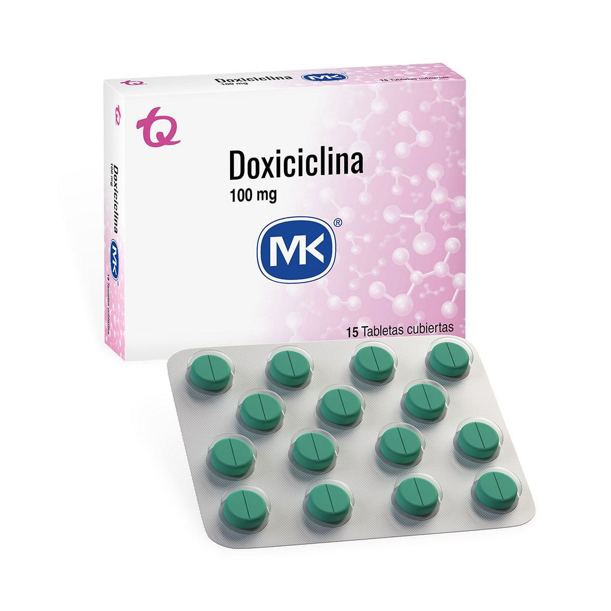 Doxiciclina 100 Mg Mk Caja x 15 Tabletas Cubiertas