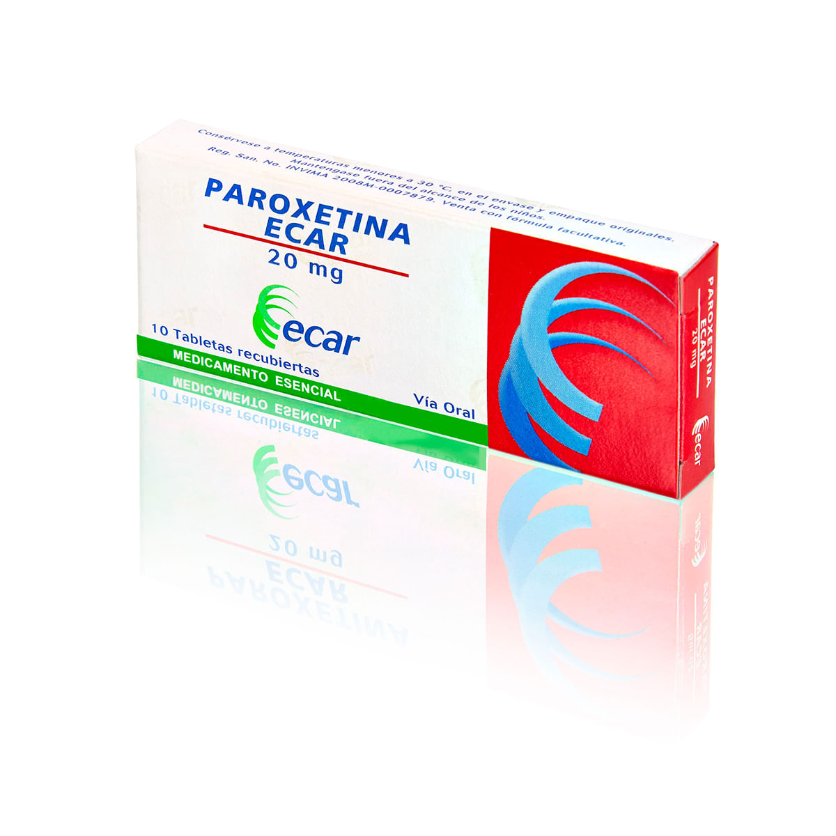 Paroxetina 20 Mg Ecar Caja x 10 Tabletas Recubiertas