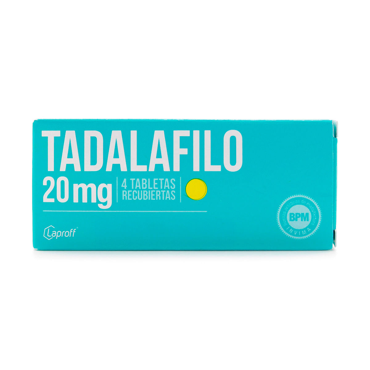 Tadalafilo 20 Mg Laproff Caja x 4 Tabletas Recubiertas