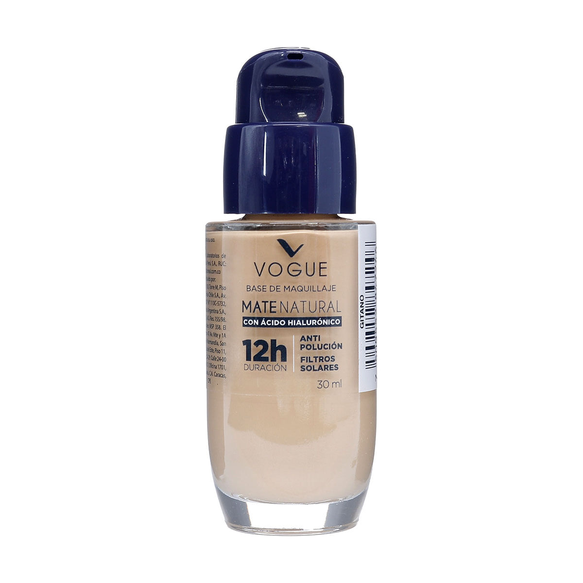 Base Liquida Vogue MateNatural Gitano Frasco x 30 mL