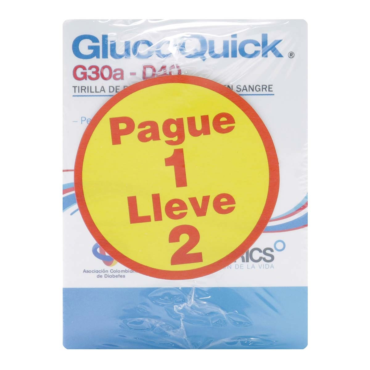 Tirilla Glucoquick Diabetrics G30a-D40 Prueba de Glucosa en Sangre Caja x 25 Uds Pague 1 Lleve 2