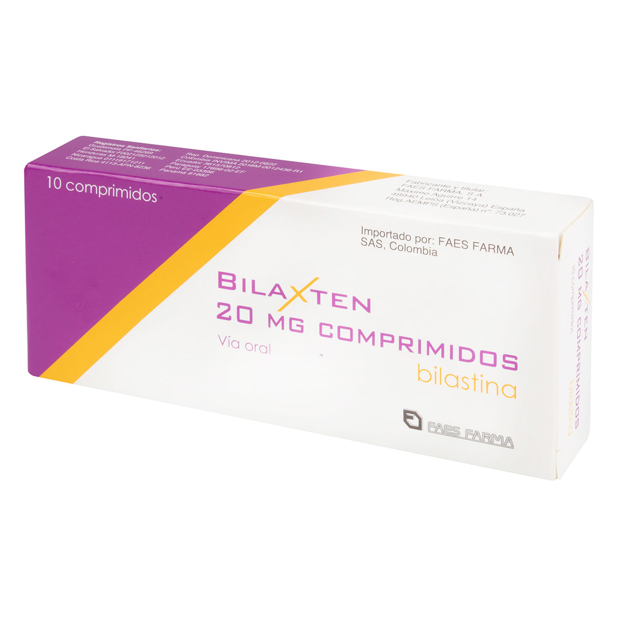 Bilaxten 20 Mg Faes Farma Caja x 10 Comprimidos