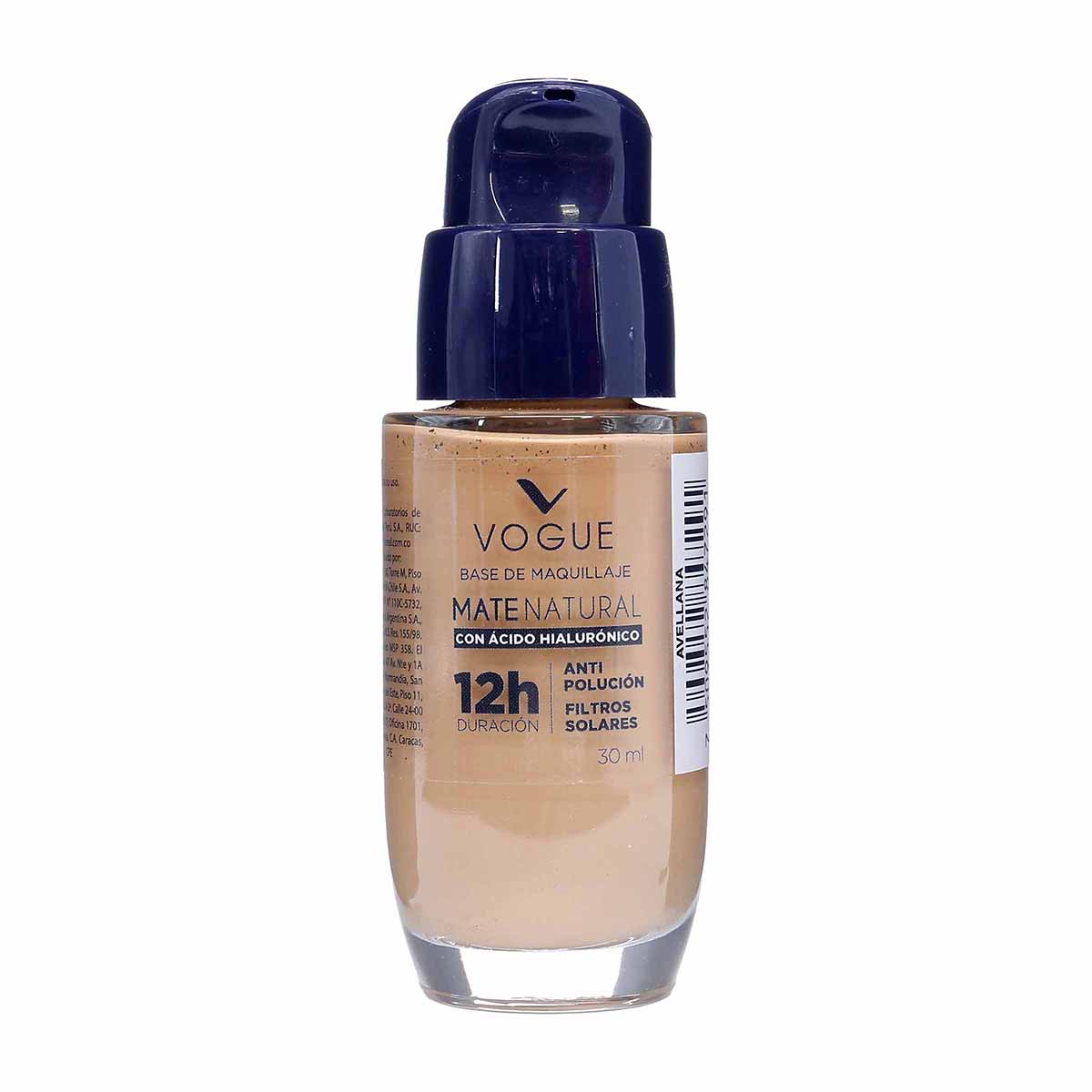 Base Liquida Vogue MateNatural Avellana Frasco x 30 mL