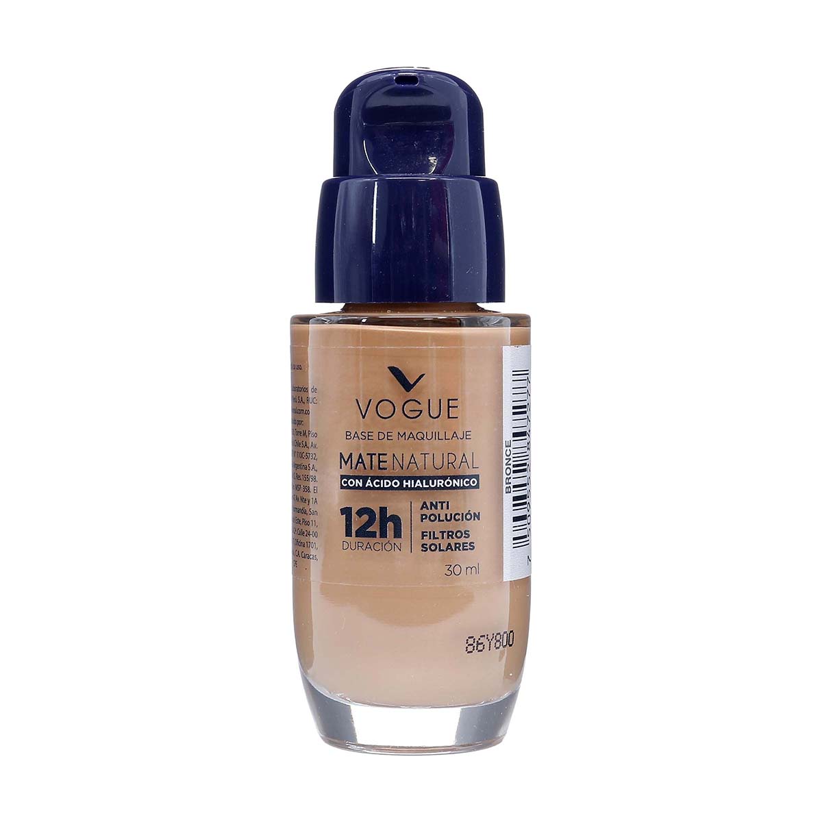 Base Liquida Vogue MateNatural Bronce Frasco x 30 mL