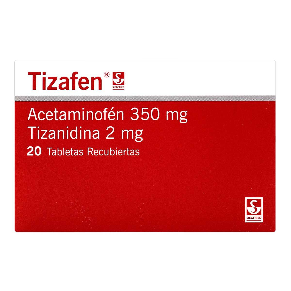 Tizafen 350 Mg/2 Mg Siegfried Caja x 20 Tabletas Recubiertas