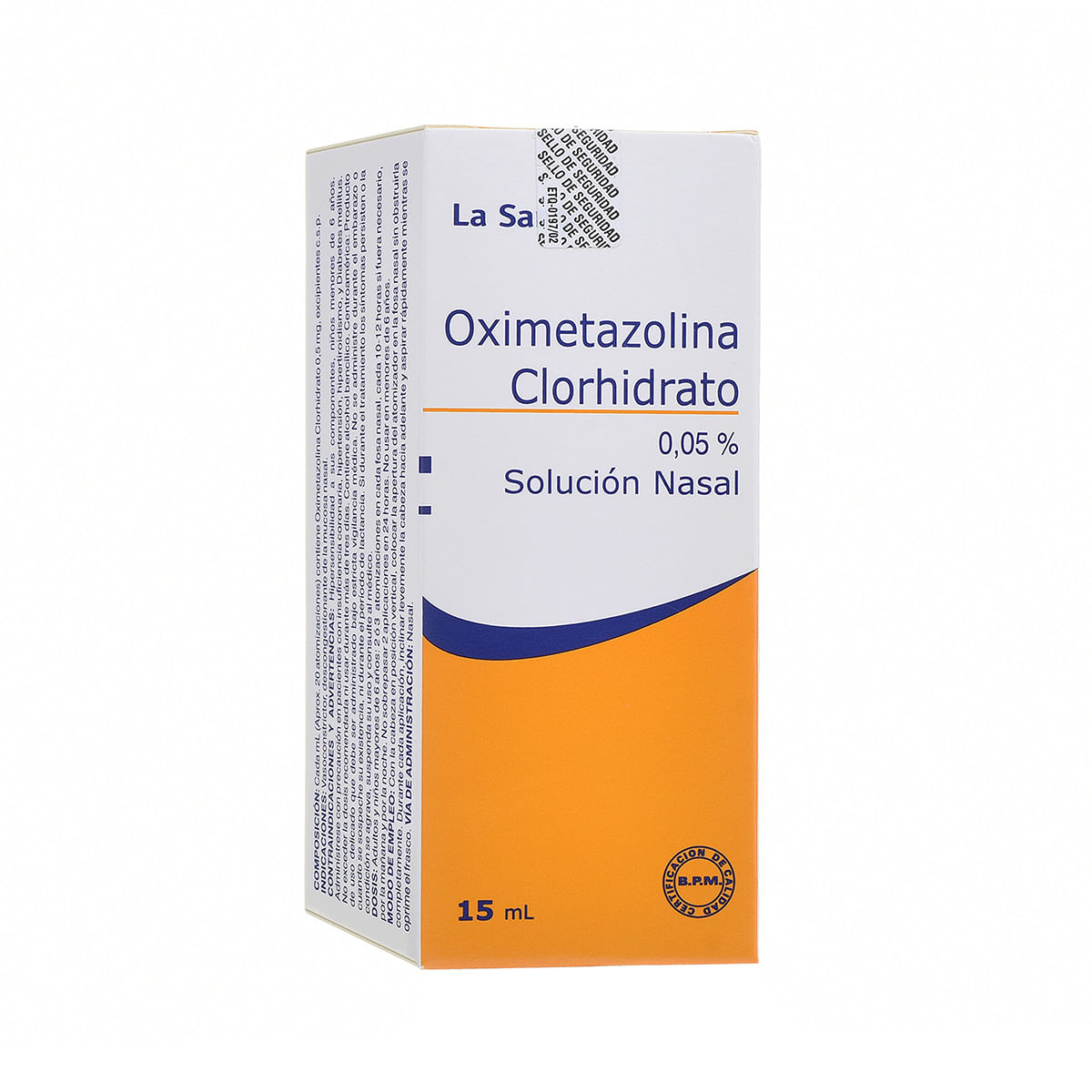 Solución Nasal Oximetazolina Clorhidrato 0.05% La Santé Frasco x 15 mL