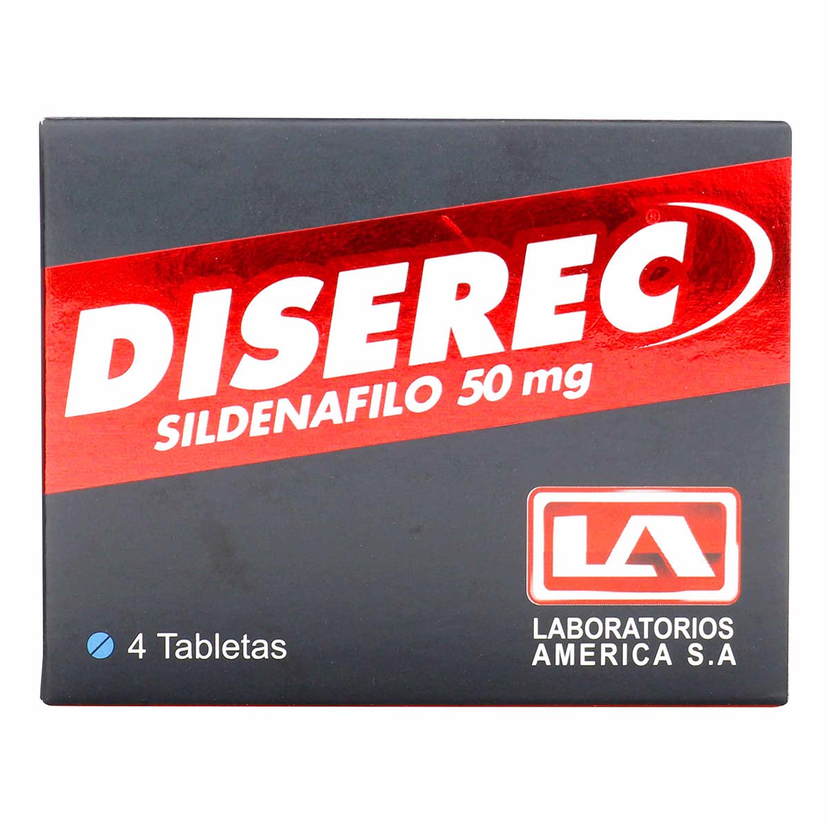 Diserec 50 Mg Sildenafilo Laboratorios America Caja X 4 Tabletas.