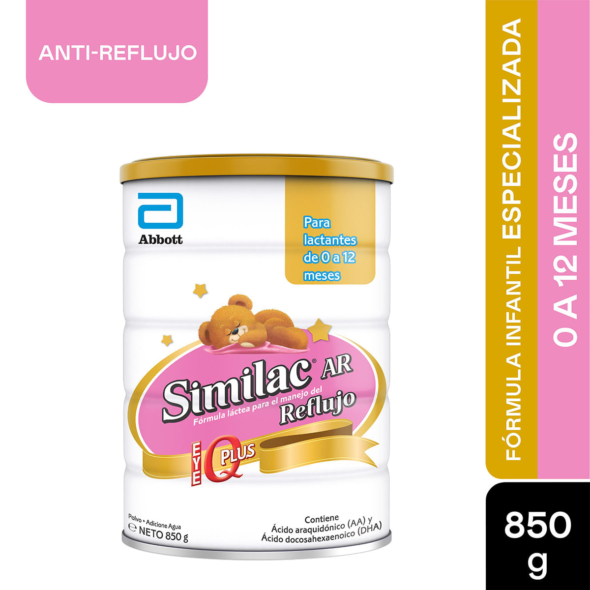 Fórmula Láctea Abbott Similac AR Reflujo IQ Plus 0-12 Meses Polvo Tarro x 850 g