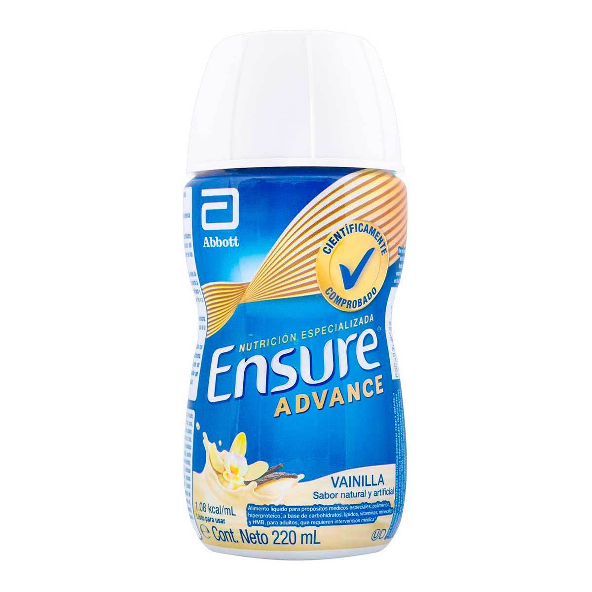 Alimento Abbott ensure Advance Sabor Vainilla Líquido Botella x 220 mL