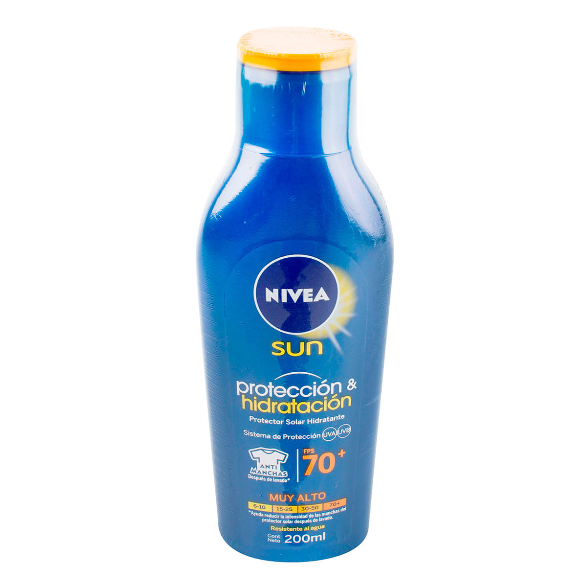 Protector Solar Nivea Sun Protección & Hidratación FPS 70 Frasco x 200 mL