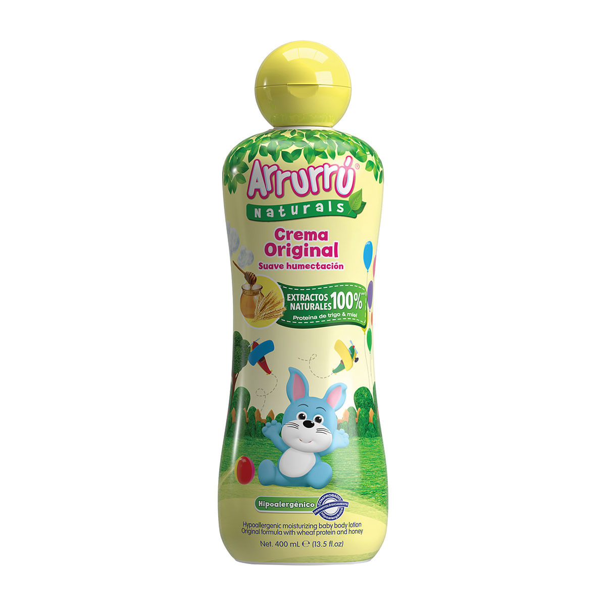 Crema Corporal Arrurrú Naturals Bebé Original Suave Humectación Frasco X 400 Ml.