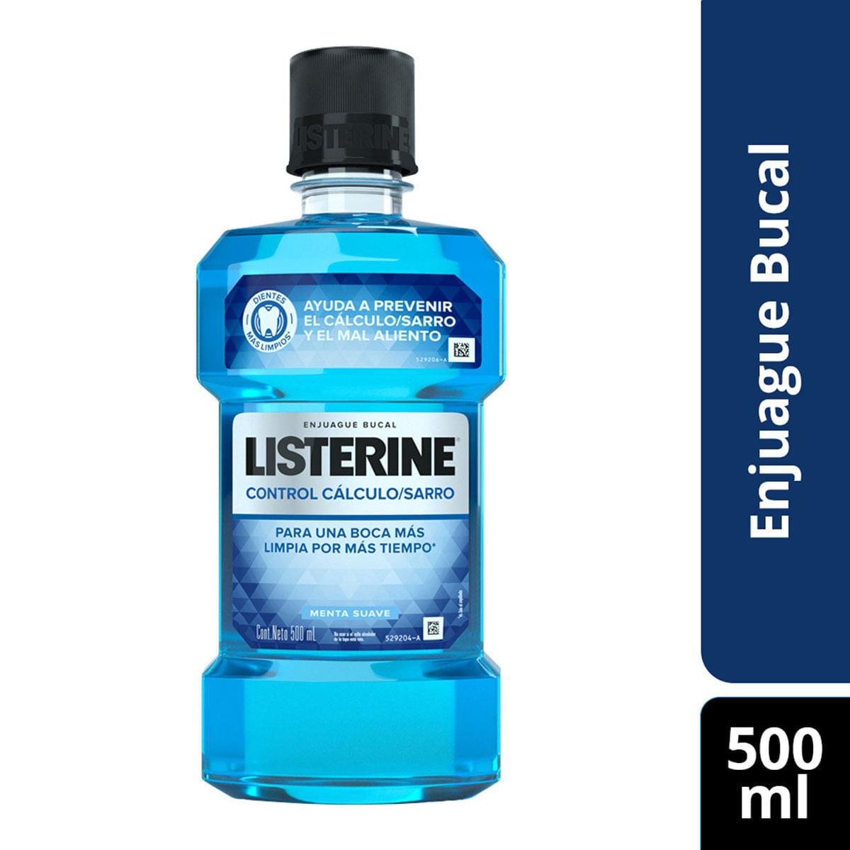 Enjuague Bucal Listerine Control Cálculo Sarro Menta Suave Frasco x 500 mL.