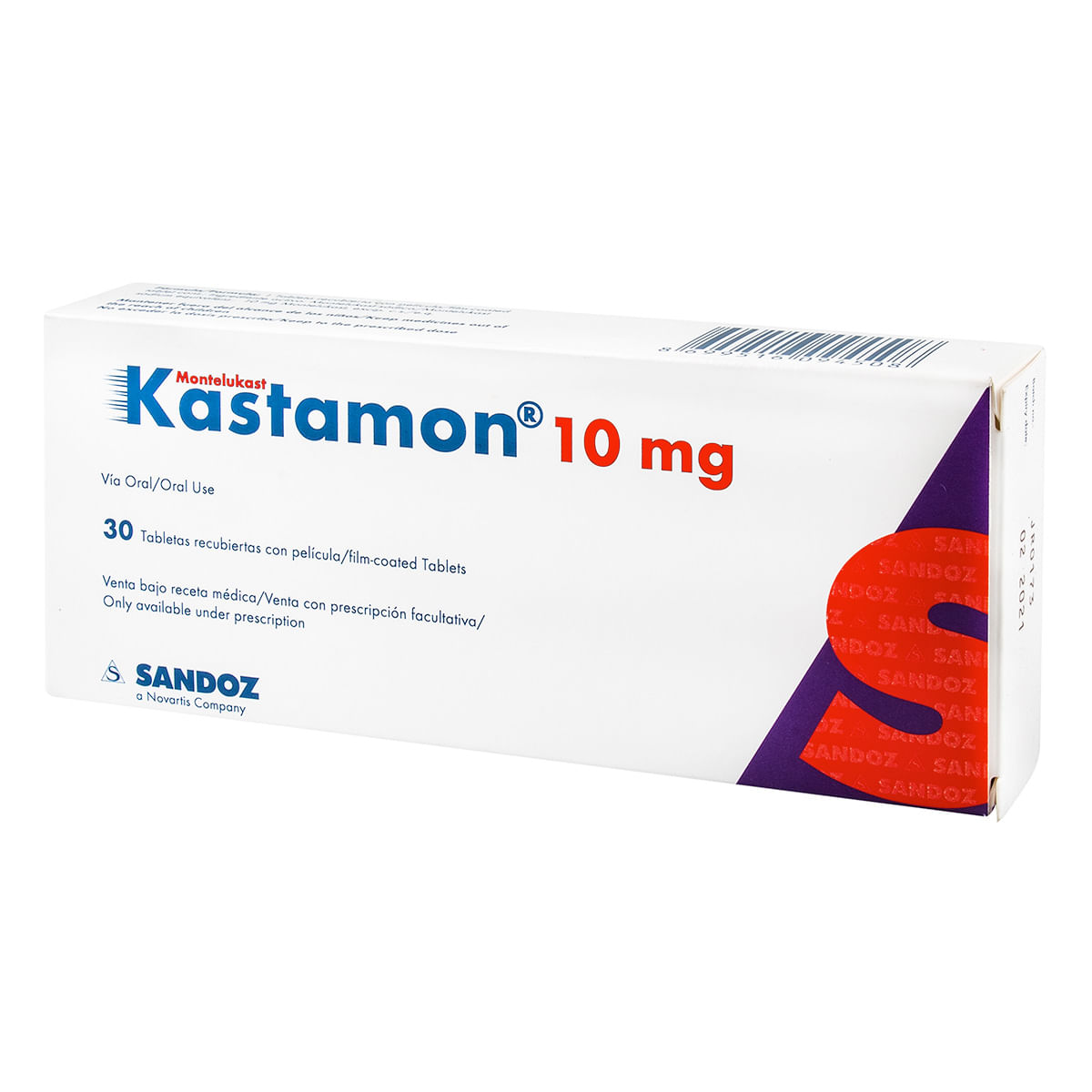 Kastamon 10 Mg Sandoz Caja X 30 Tabletas Recubiertas.