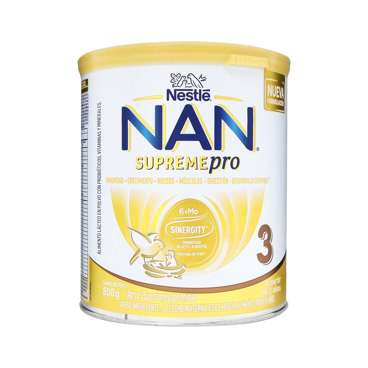 Fórmula Láctea NAN Nestlé Supreme HM-O 3 2 Años Polvo Tarro x 800 g