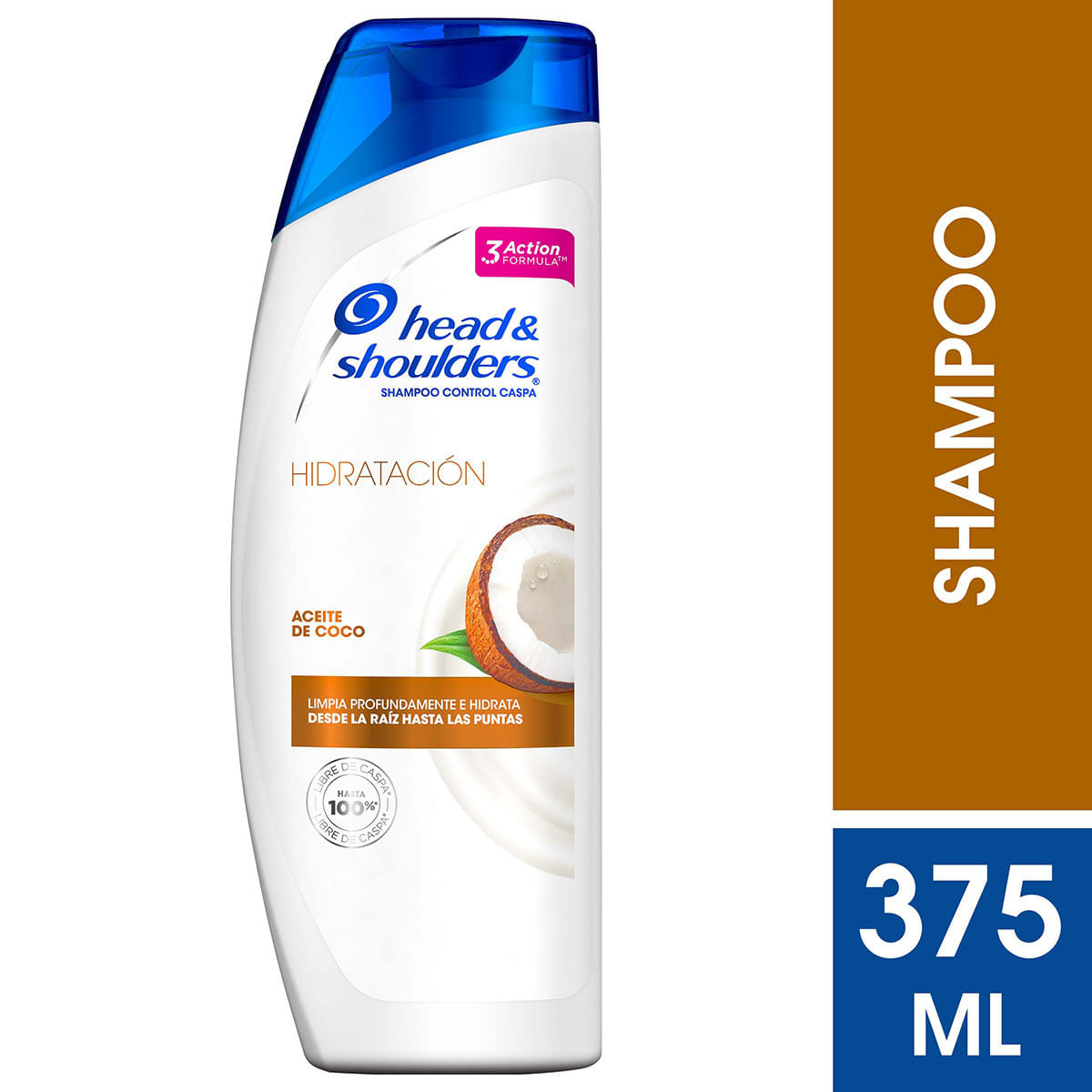 Shampoo Head & Shoulders Hidratación Aceite de Coco Frasco x 375 mL.