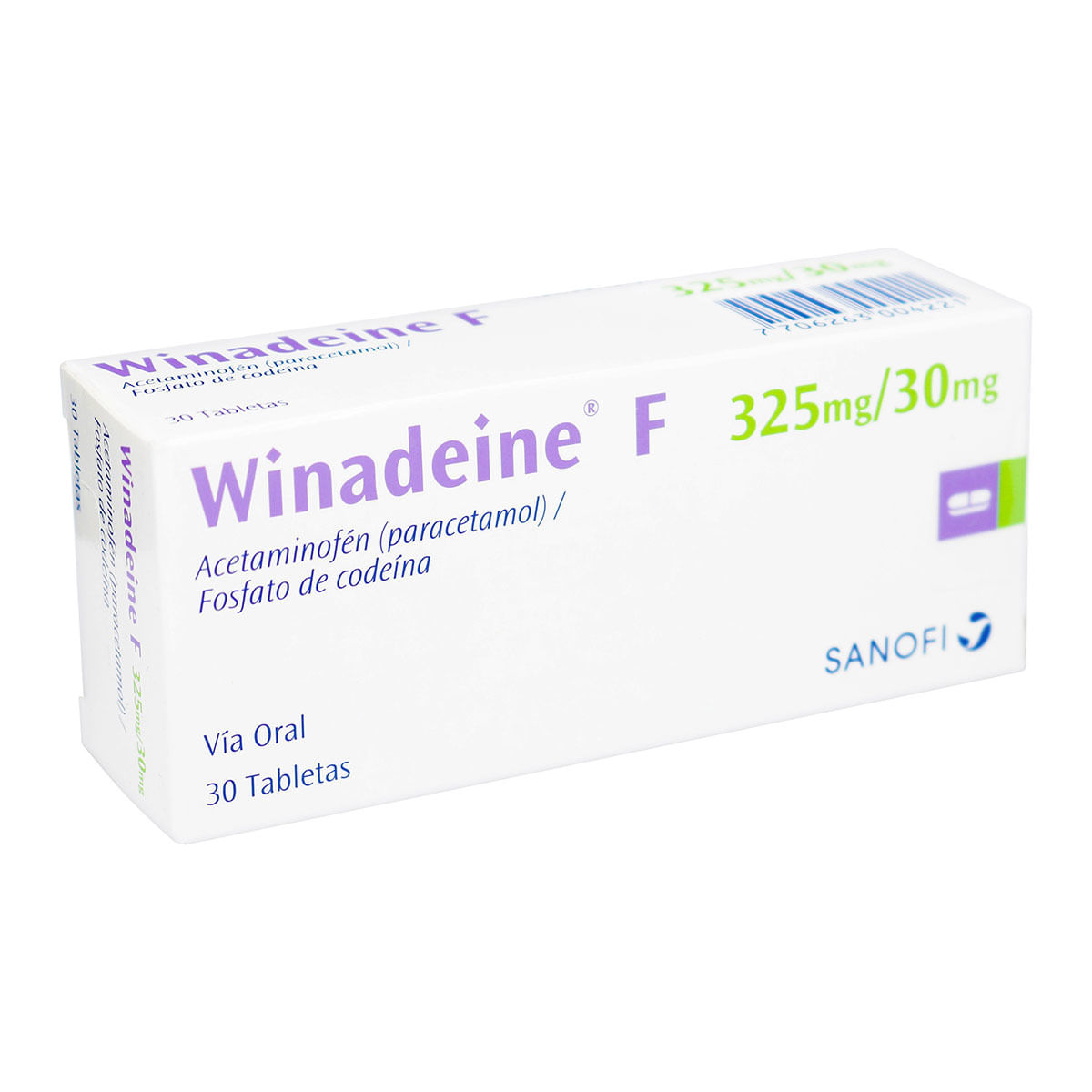 Winadeine F 325 Mg/30 Mg Sanofi Caja X 30 Tabletas.